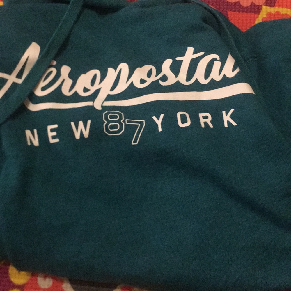 Aqua blue Aeropostale crop hoodie